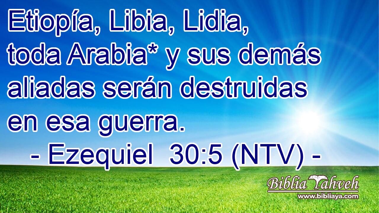 Etiopía, Libia, Lidia, toda Arabia* y sus demás aliadas serán destruidas en esa guerra.