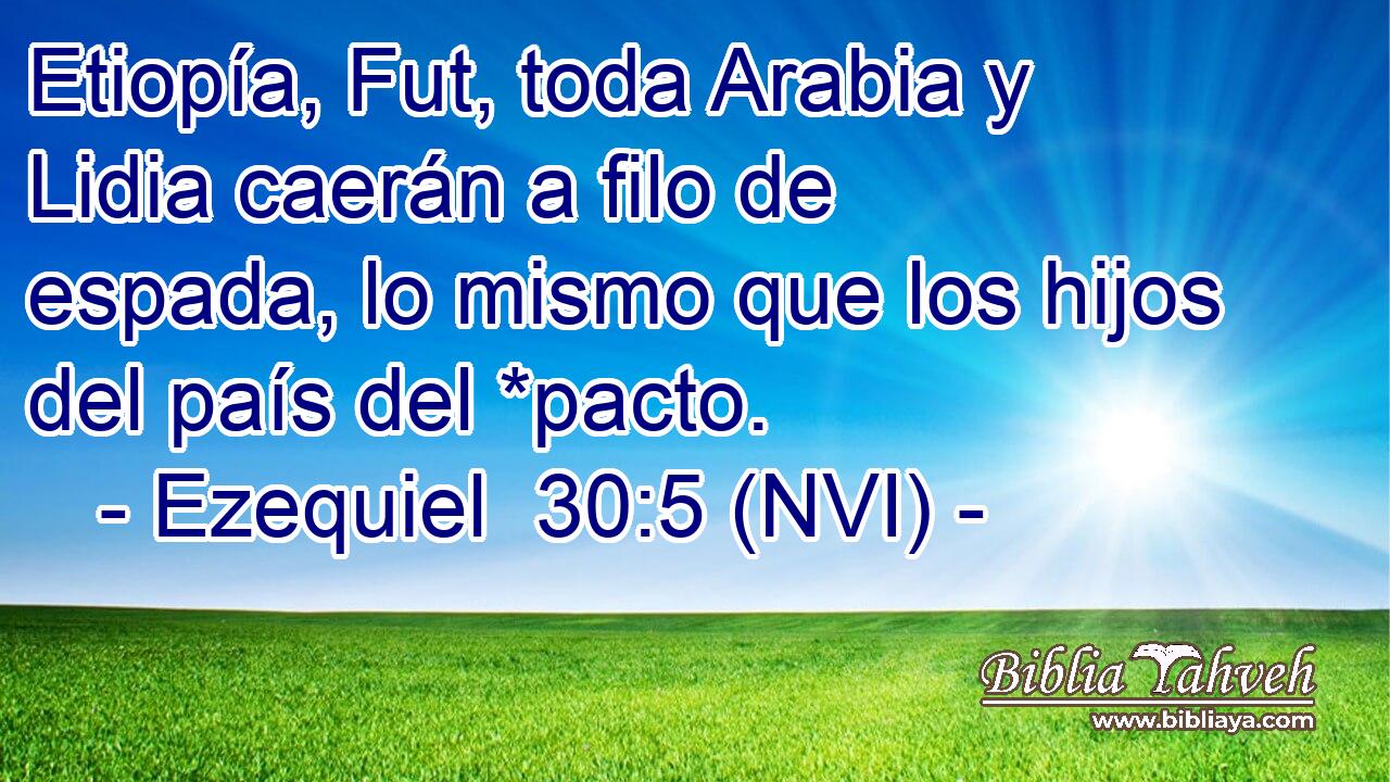  Etiopía, Fut, toda Arabia y Lidia caerán a filo de espada, lo mismo que los hijos del país del *pacto. 