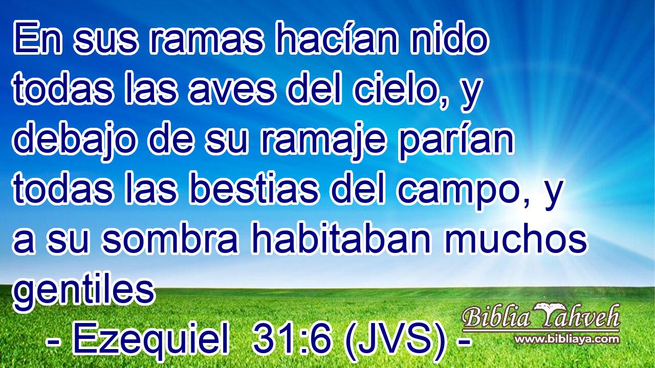 En sus ramas hacían nido todas las aves del cielo, y debajo de su ramaje parían todas las bestias del campo, y a su sombra habitaban muchos gentiles