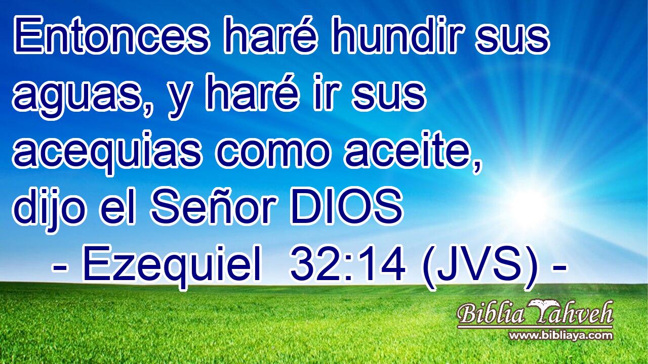 Entonces haré hundir sus aguas, y haré ir sus acequias como aceite, dijo el Señor DIOS