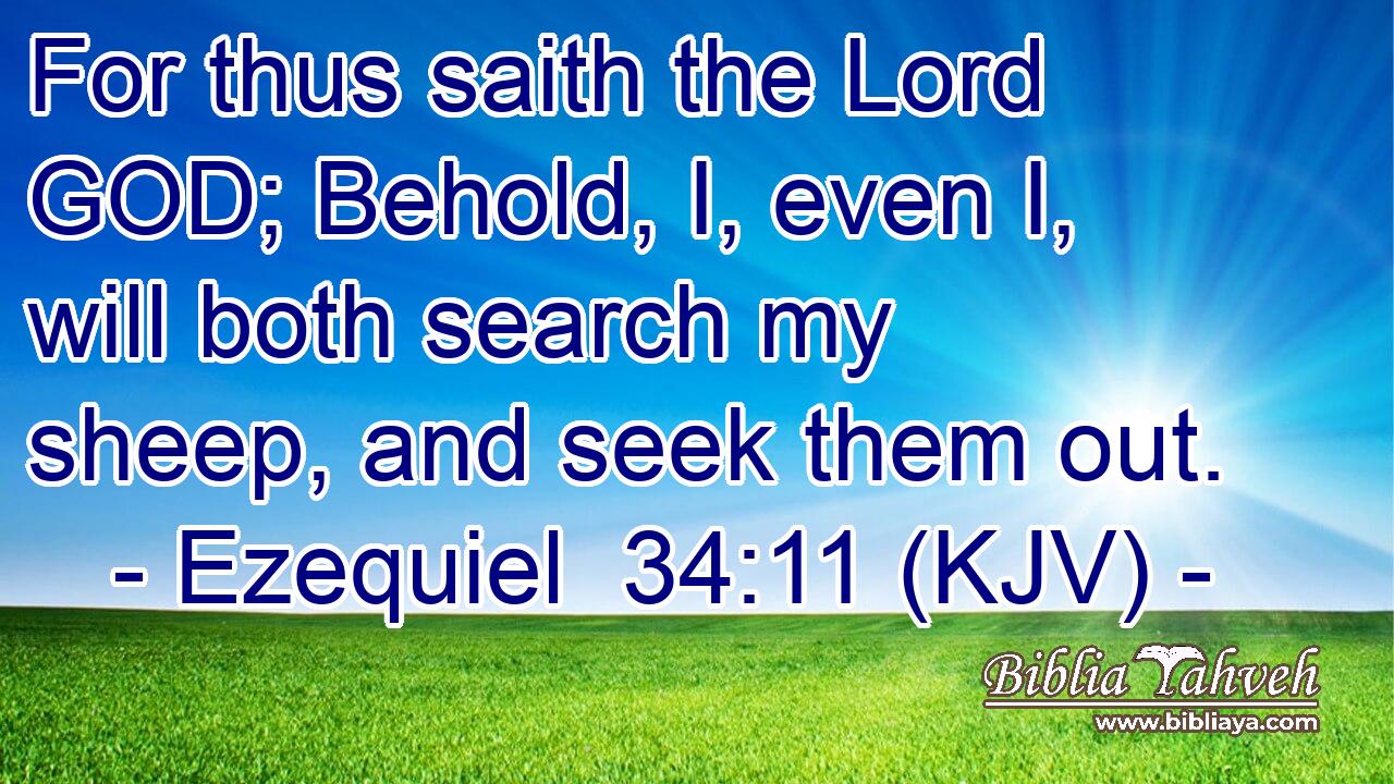 For thus saith the Lord GOD; Behold, I, even I, will both search my sheep, and seek them out.