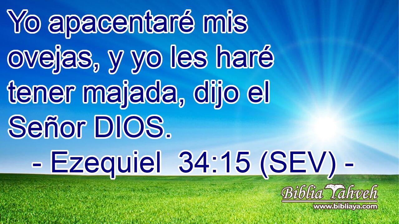 Yo apacentaré mis ovejas, y yo les haré tener majada, dijo el Señor DIOS.
