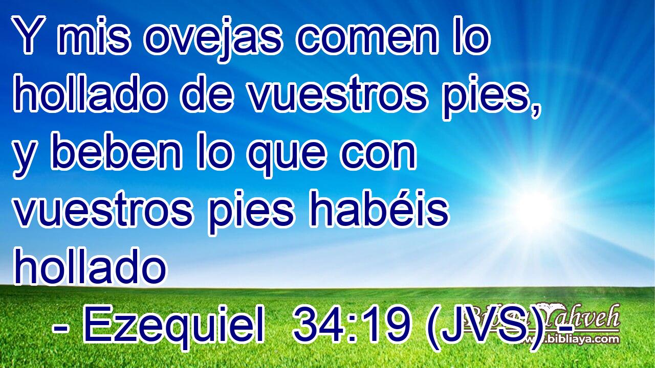 Y mis ovejas comen lo hollado de vuestros pies, y beben lo que con vuestros pies habéis hollado