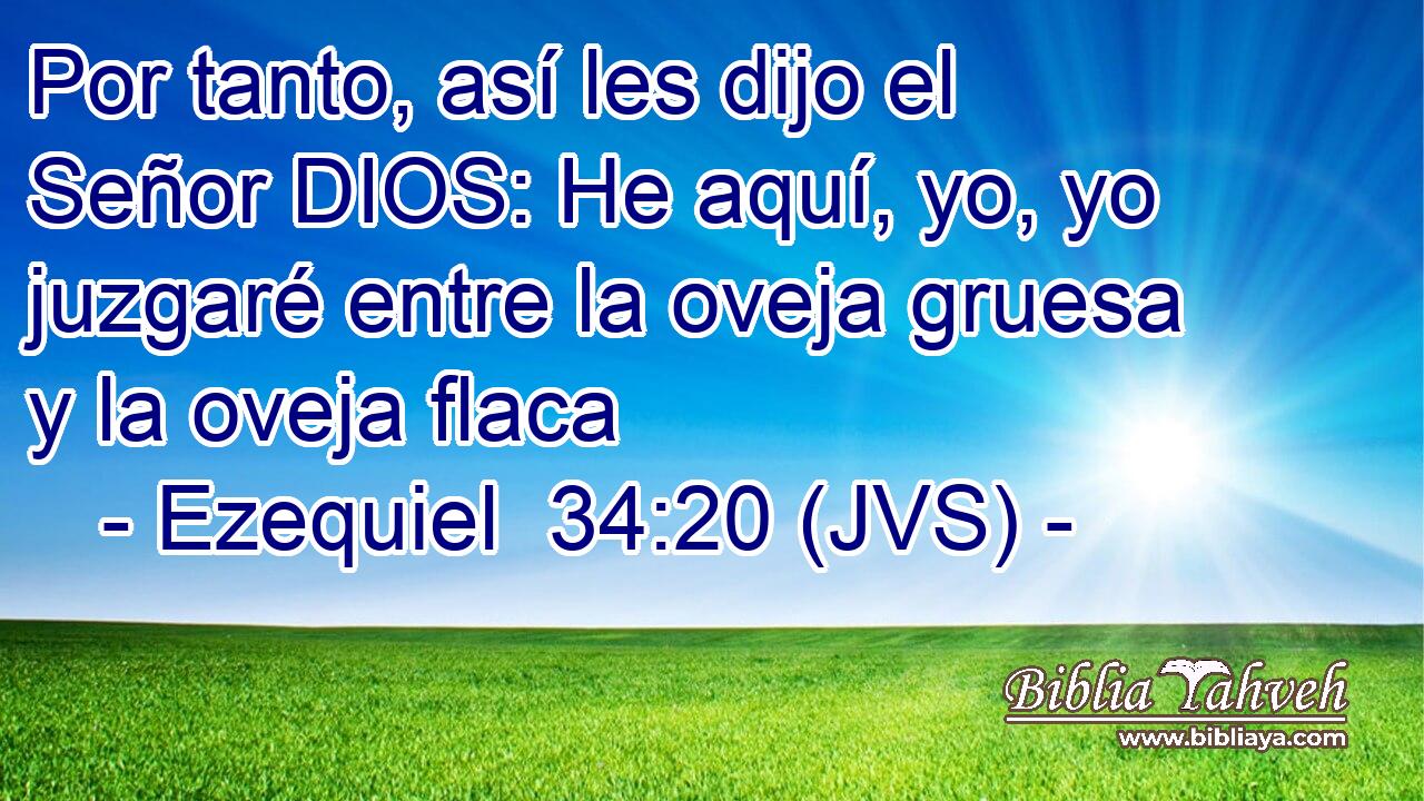 Por tanto, así les dijo el Señor DIOS: He aquí, yo, yo juzgaré entre la oveja gruesa y la oveja flaca
