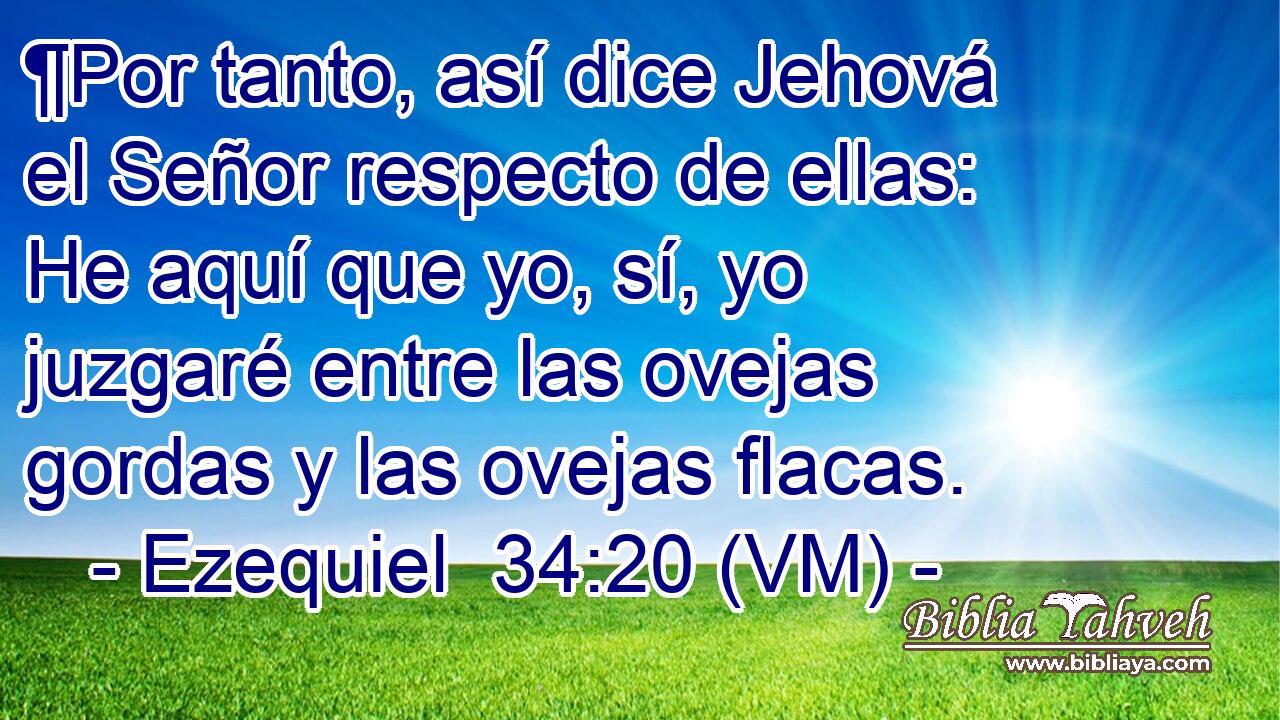 ¶Por tanto, así dice Jehová el Señor respecto de ellas: He aquí que yo, sí, yo juzgaré entre las ovejas gordas y las ovejas flacas. 