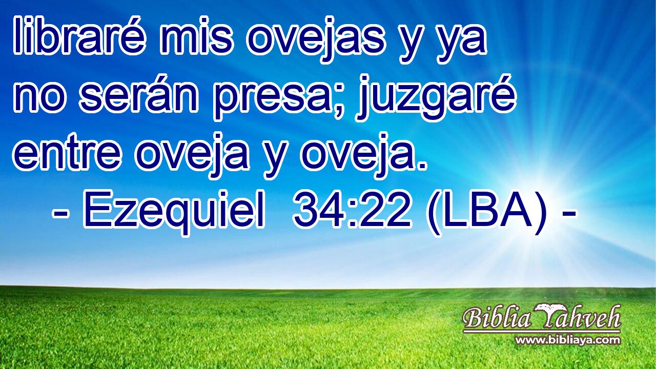 libraré mis ovejas y ya no serán presa; juzgaré entre oveja y oveja.