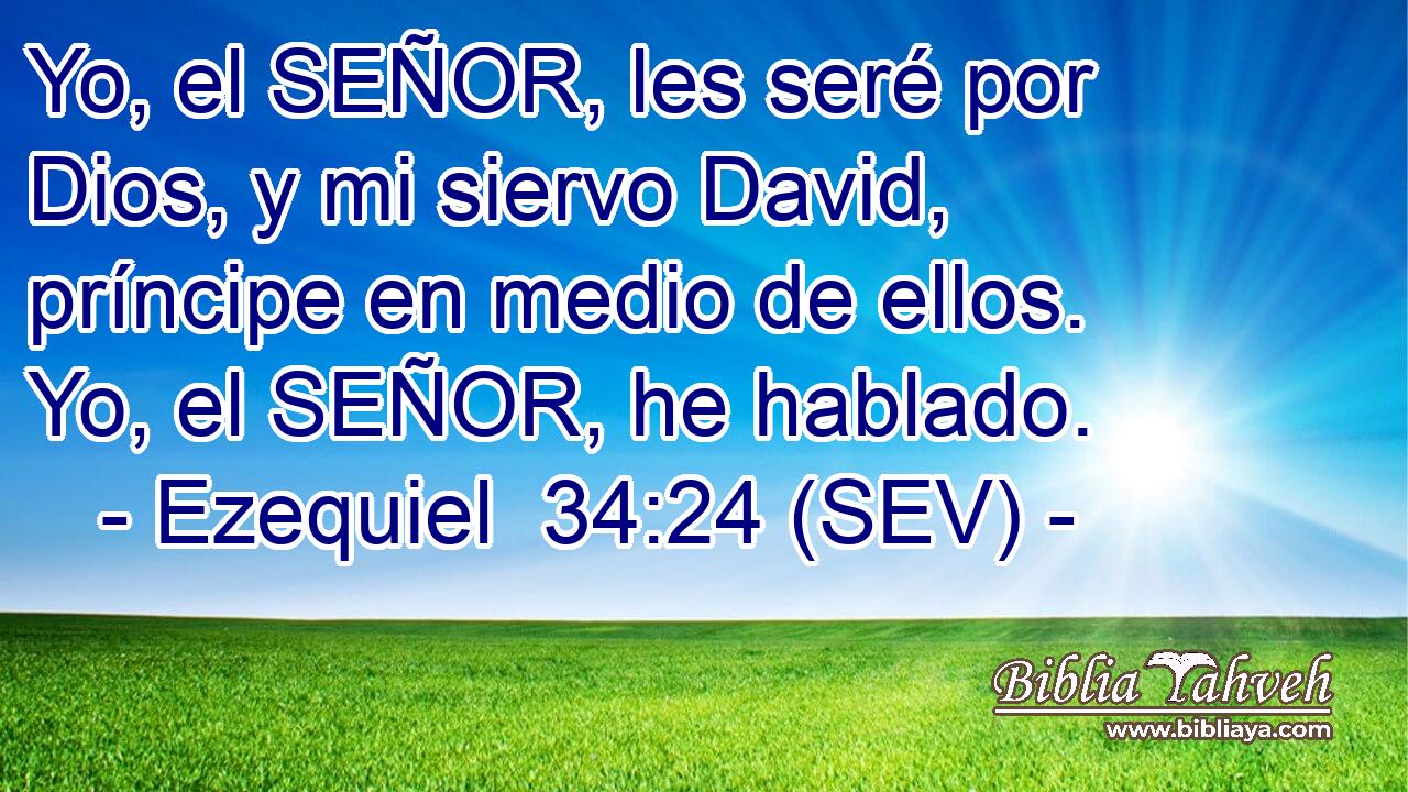 Yo, el SEÑOR, les seré por Dios, y mi siervo David, príncipe en medio de ellos. Yo, el SEÑOR, he hablado.