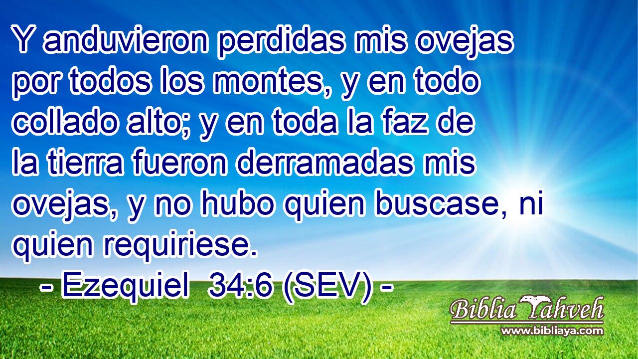 Y anduvieron perdidas mis ovejas por todos los montes, y en todo collado alto; y en toda la faz de la tierra fueron derramadas mis ovejas, y no hubo quien buscase, ni quien requiriese.