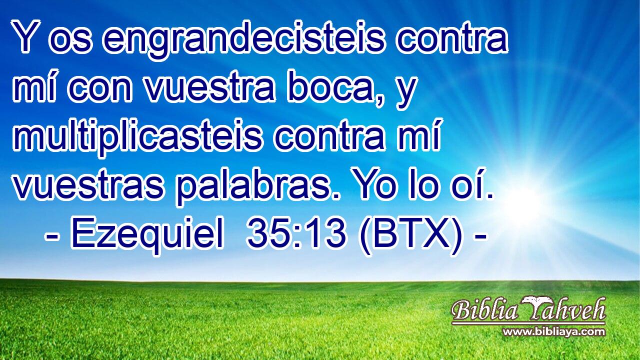Y os engrandecisteis contra mí con vuestra boca, y multiplicasteis contra mí vuestras palabras. Yo lo oí.