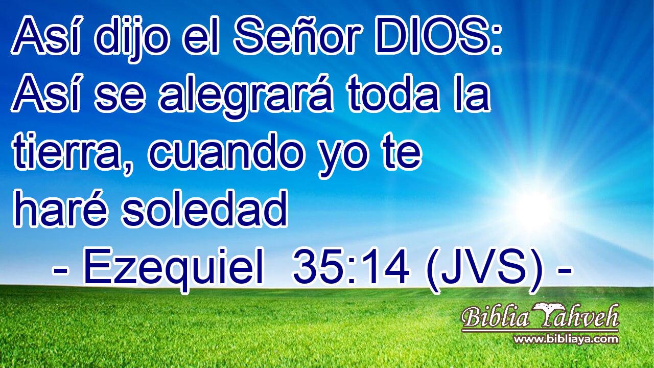 Así dijo el Señor DIOS: Así se alegrará toda la tierra, cuando yo te haré soledad