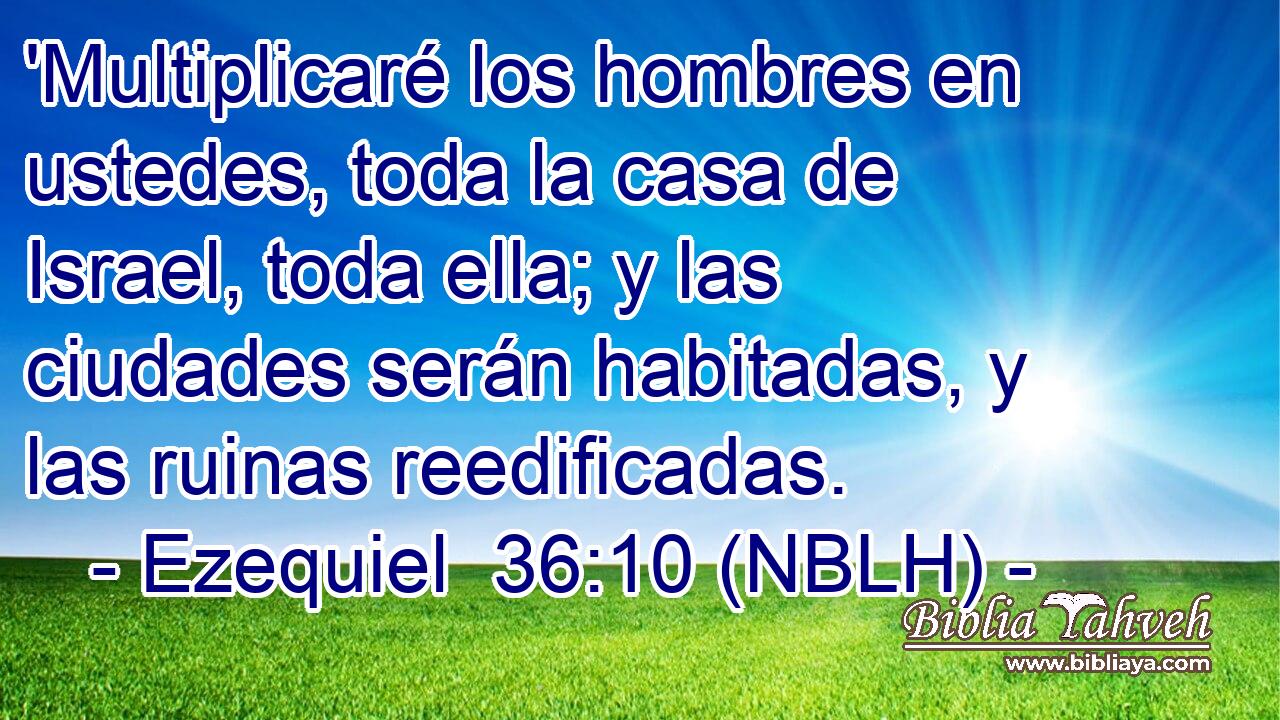  'Multiplicaré los hombres en ustedes, toda la casa de Israel, toda ella; y las ciudades serán habitadas, y las ruinas reedificadas. 