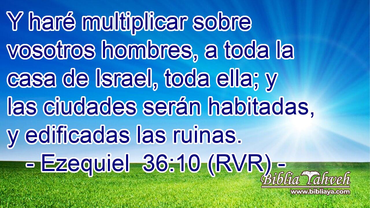 Y haré multiplicar sobre vosotros hombres, a toda la casa de Israel, toda ella; y las ciudades serán habitadas, y edificadas las ruinas.