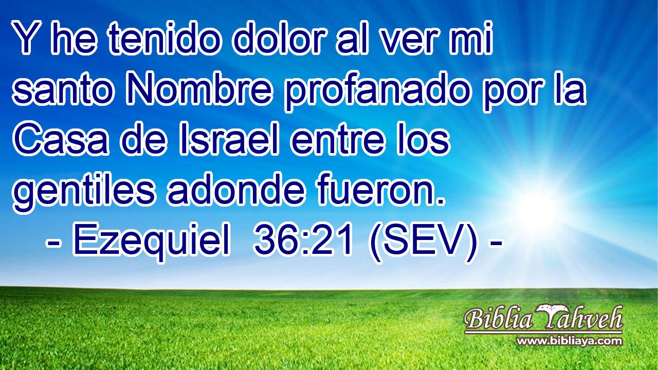 Y he tenido dolor al ver mi santo Nombre profanado por la Casa de Israel entre los gentiles adonde fueron.