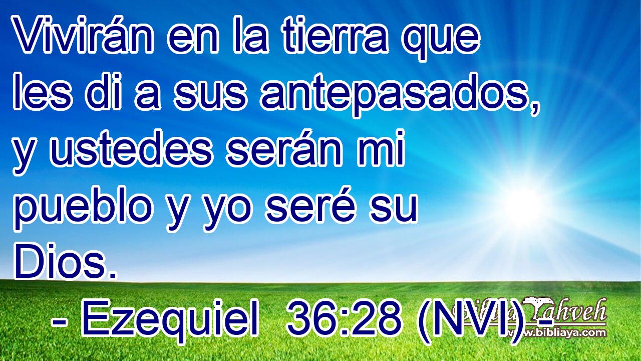  Vivirán en la tierra que les di a sus antepasados, y ustedes serán mi pueblo y yo seré su Dios. 