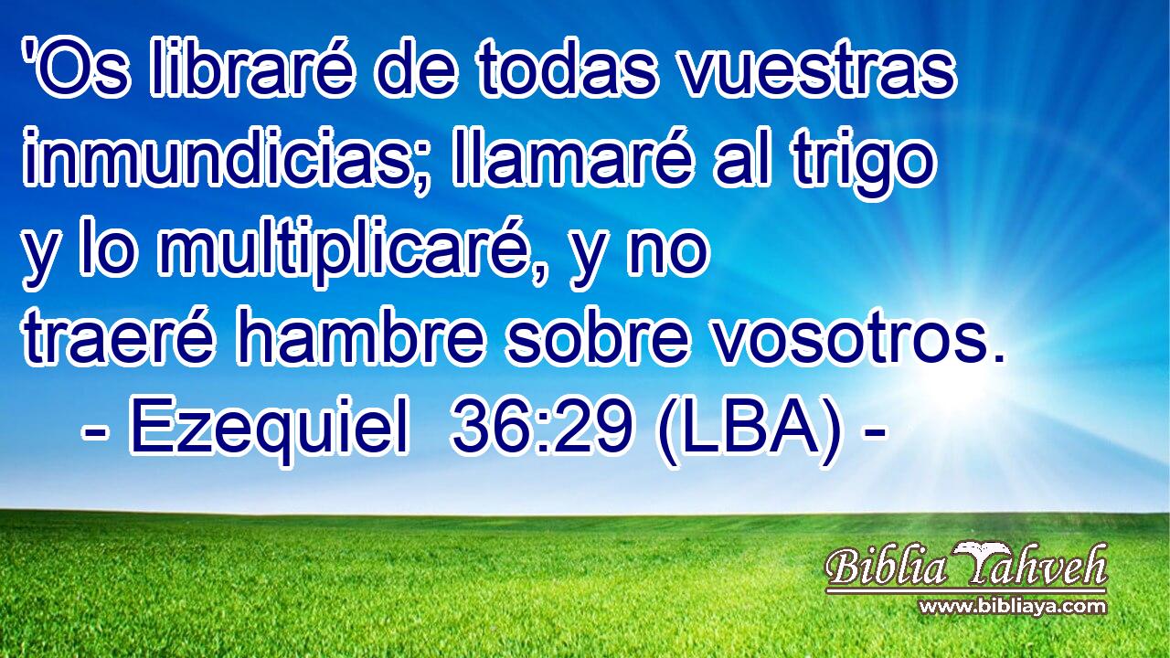 'Os libraré de todas vuestras inmundicias; llamaré al trigo y lo multiplicaré, y no traeré hambre sobre vosotros.