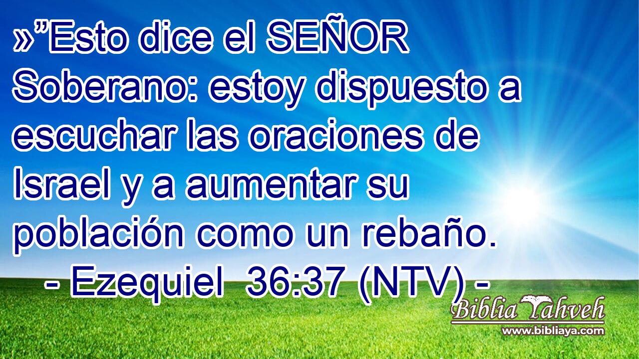 »”Esto dice el SEÑOR Soberano: estoy dispuesto a escuchar las oraciones de Israel y a aumentar su población como un rebaño.