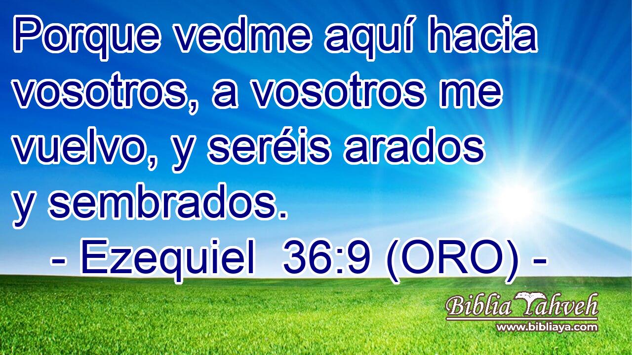  Porque vedme aquí hacia vosotros, a vosotros me vuelvo, y seréis arados y sembrados. 