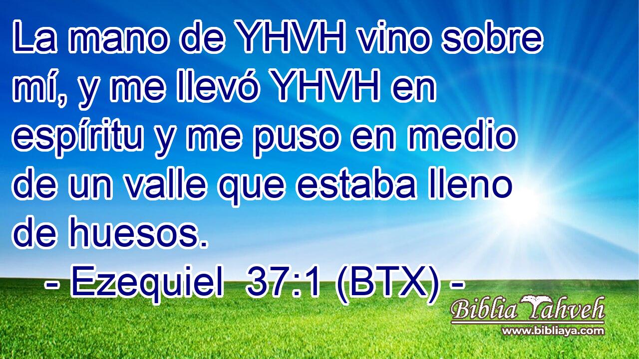 La mano de YHVH vino sobre mí, y me llevó YHVH en espíritu y me puso en medio de un valle que estaba lleno de huesos.