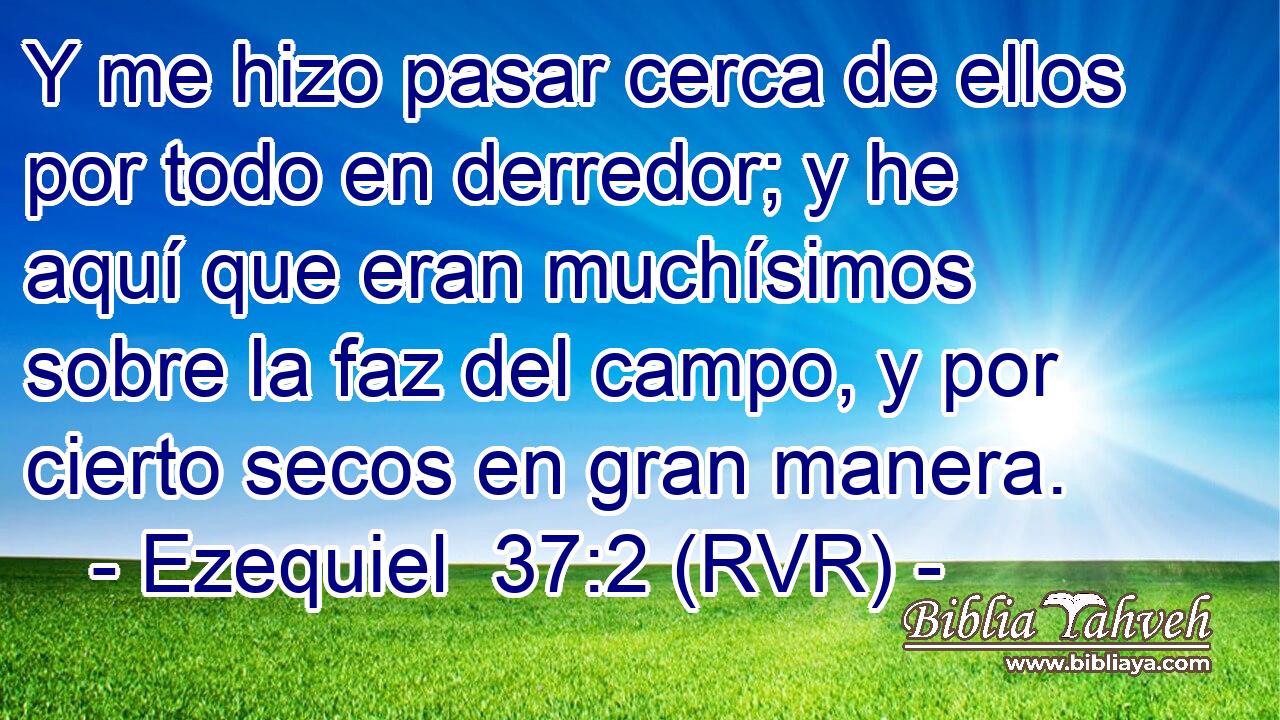 Y me hizo pasar cerca de ellos por todo en derredor; y he aquí que eran muchísimos sobre la faz del campo, y por cierto secos en gran manera.