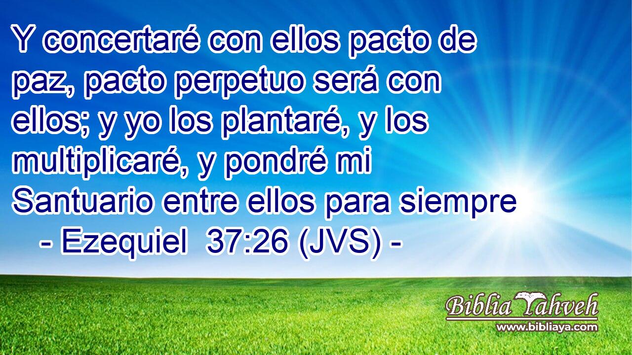 Y concertaré con ellos pacto de paz, pacto perpetuo será con ellos; y yo los plantaré, y los multiplicaré, y pondré mi Santuario entre ellos para siempre