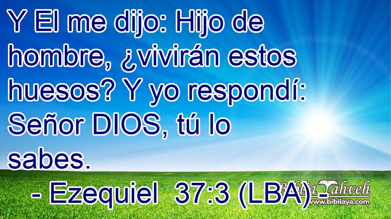 Y El me dijo: Hijo de hombre, ¿vivirán estos huesos? Y yo respondí: Señor DIOS, tú lo sabes.