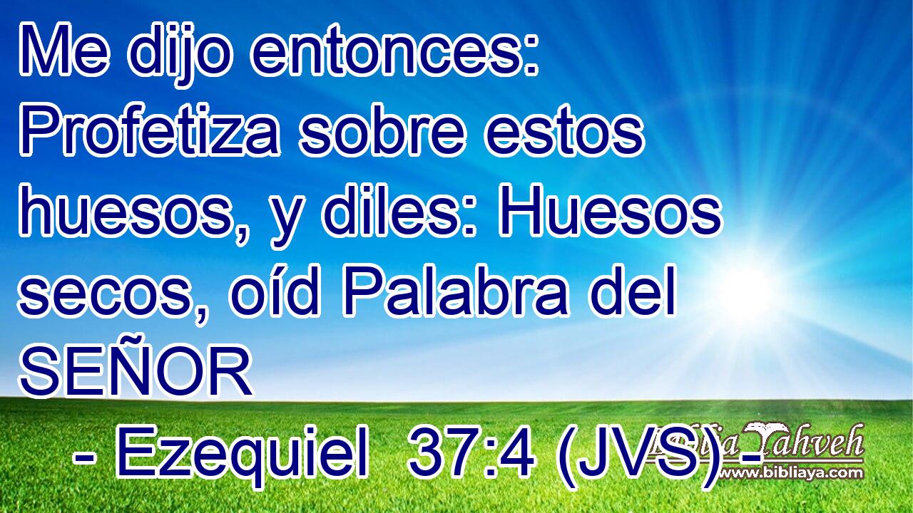 Me dijo entonces: Profetiza sobre estos huesos, y diles: Huesos secos, oíd Palabra del SEÑOR
