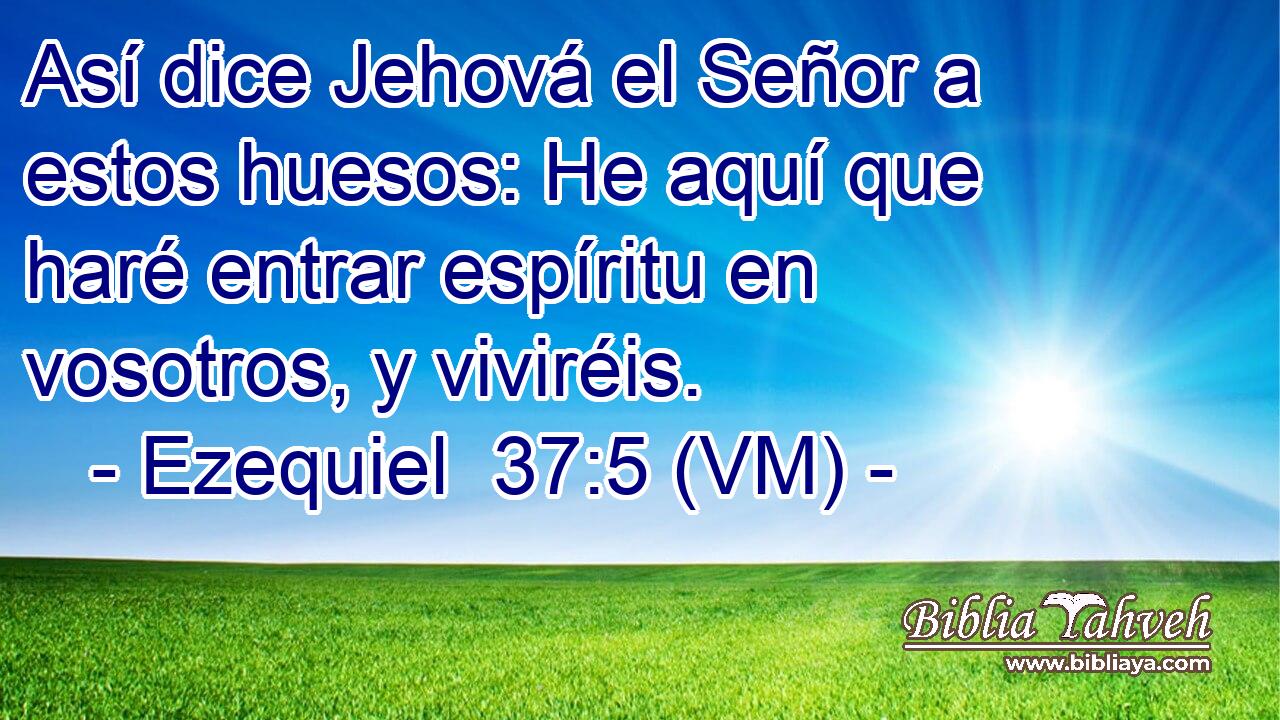  Así dice Jehová el Señor a estos huesos: He aquí que haré entrar espíritu en vosotros, y viviréis. 
