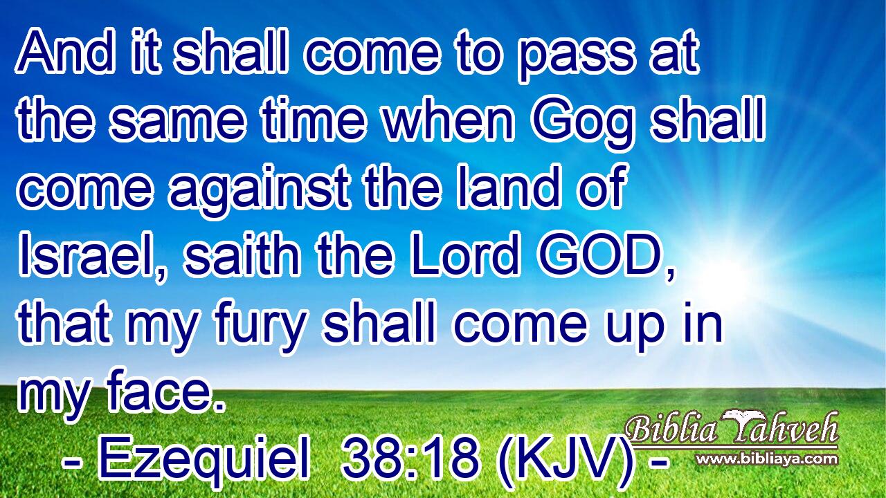 And it shall come to pass at the same time when Gog shall come against the land of Israel, saith the Lord GOD, that my fury shall come up in my face.
