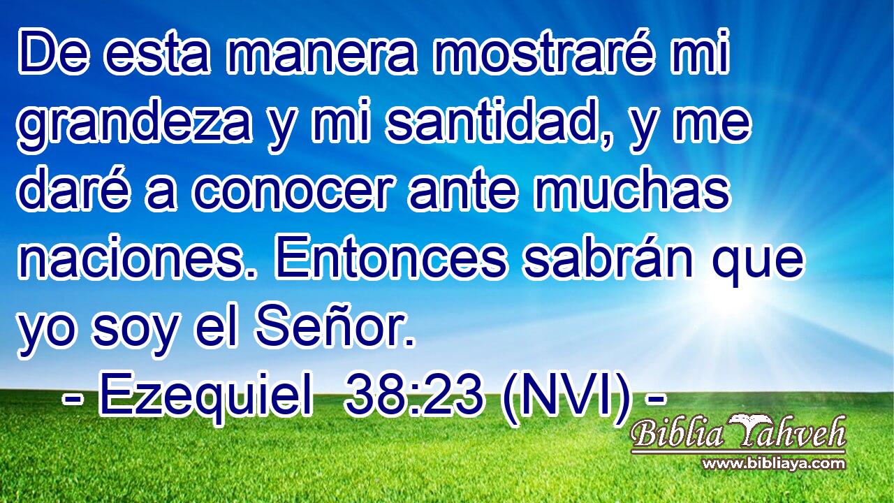  De esta manera mostraré mi grandeza y mi santidad, y me daré a conocer ante muchas naciones. Entonces sabrán que yo soy el Señor. 