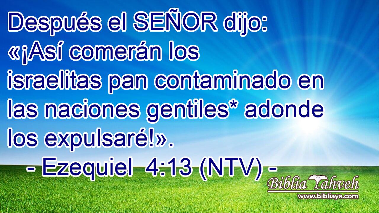 Después el SEÑOR dijo: «¡Así comerán los israelitas pan contaminado en las naciones gentiles* adonde los expulsaré!».