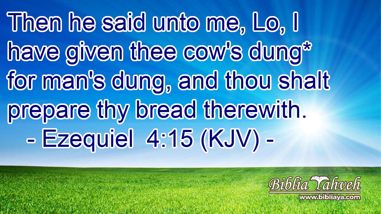 Then he said unto me, Lo, I have given thee cow's dung* for man's dung, and thou shalt prepare thy bread therewith.
