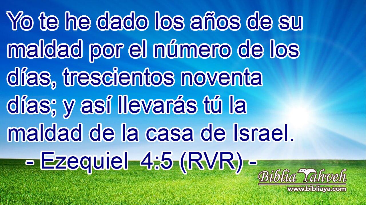 Yo te he dado los años de su maldad por el número de los días, trescientos noventa días; y así llevarás tú la maldad de la casa de Israel.