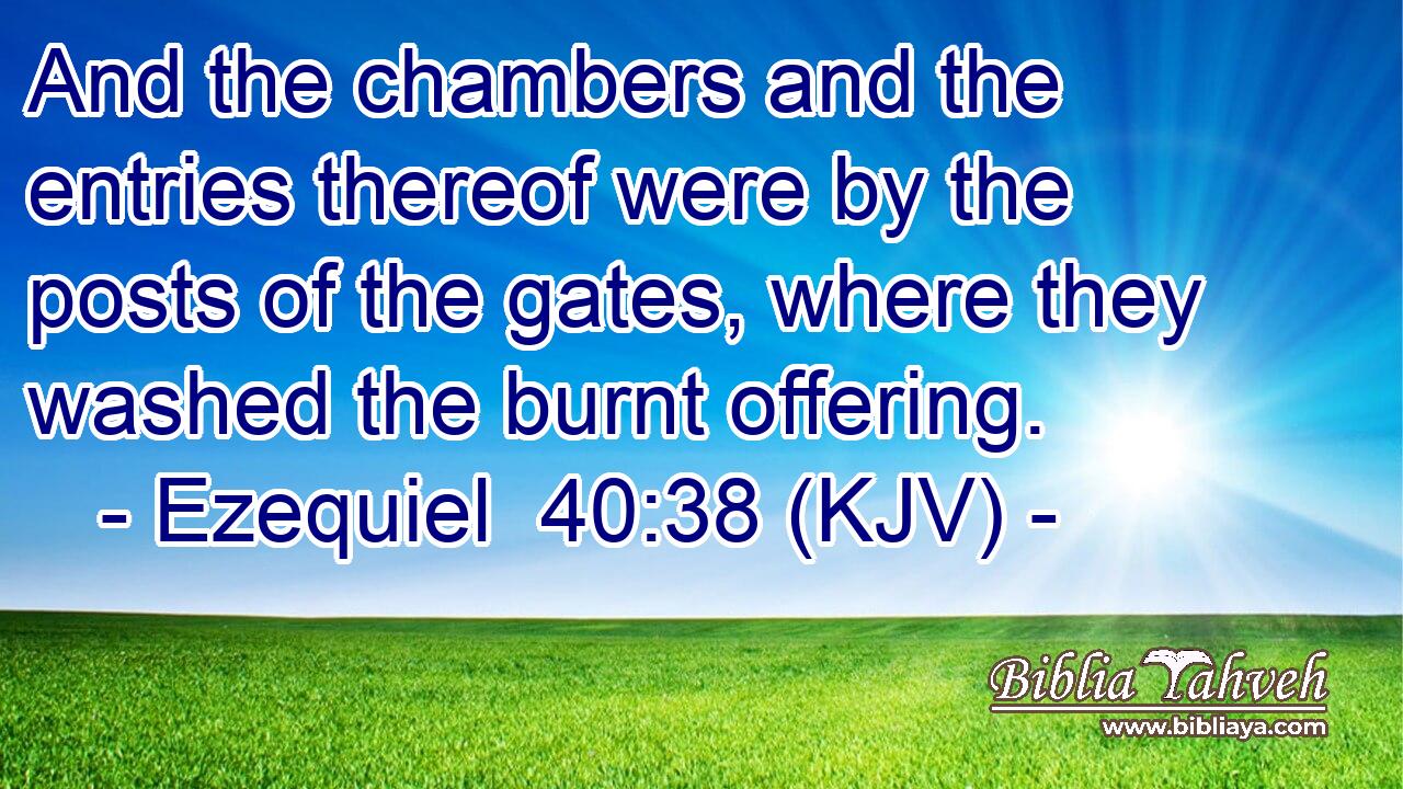 And the chambers and the entries thereof were by the posts of the gates, where they washed the burnt offering.