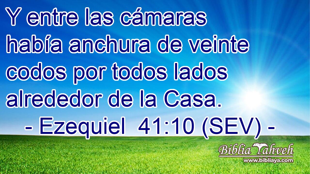 Y entre las cámaras había anchura de veinte codos por todos lados alrededor de la Casa.