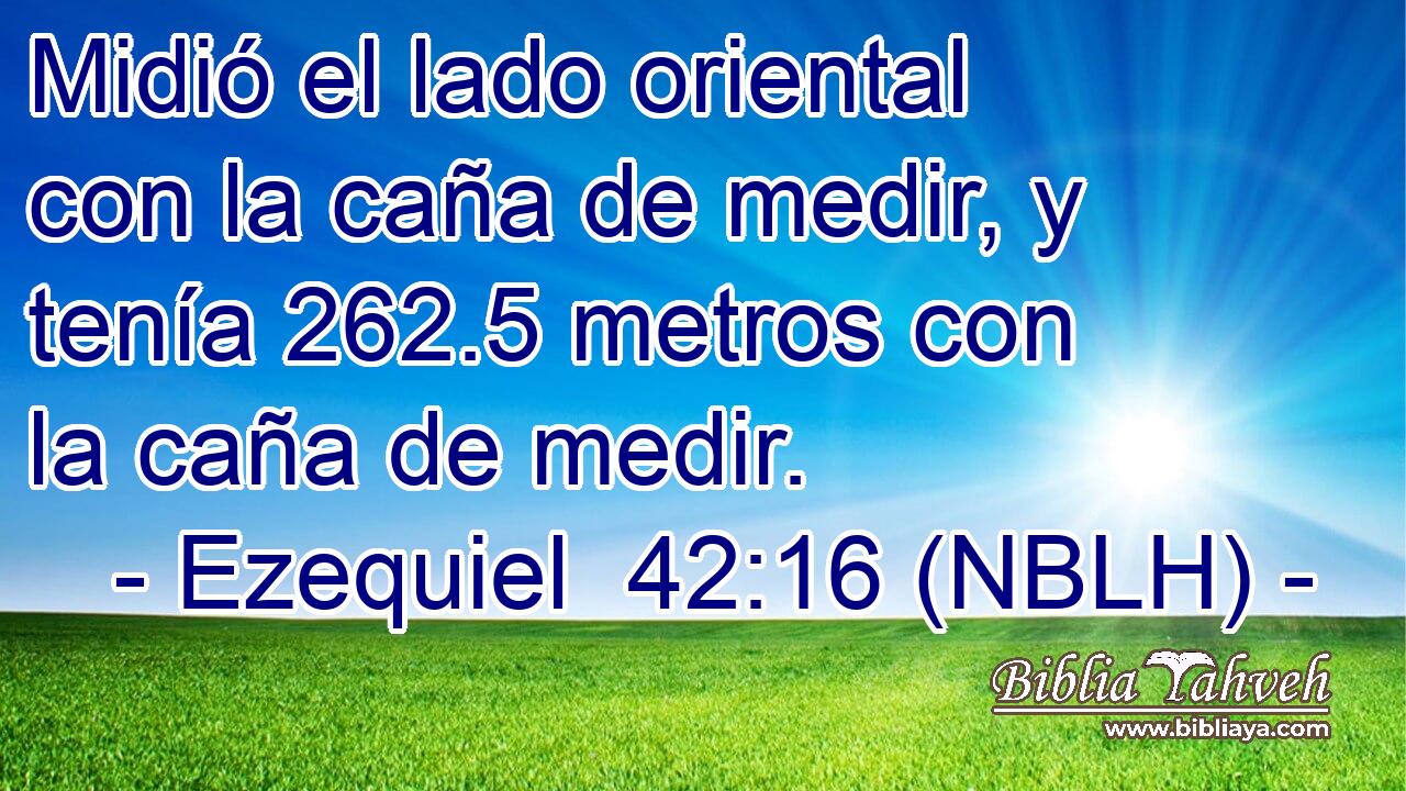  Midió el lado oriental con la caña de medir, y tenía 262.5 metros con la caña de medir. 