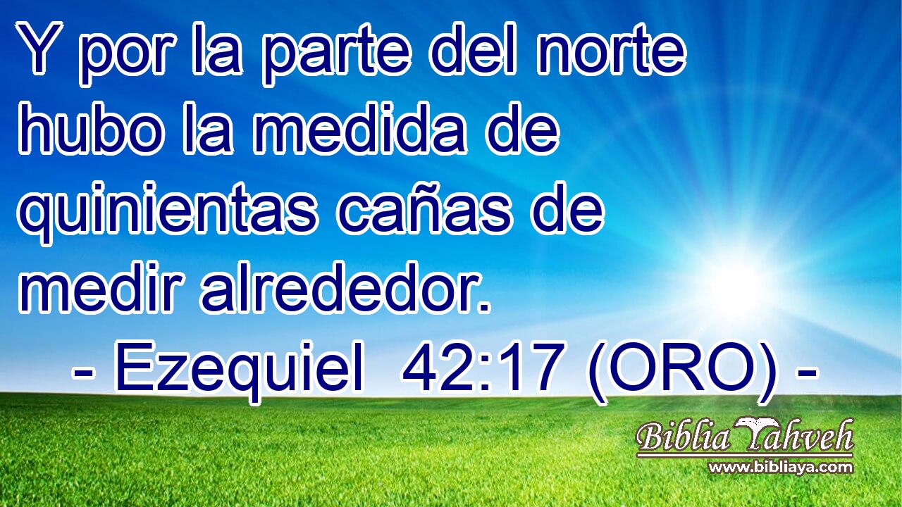  Y por la parte del norte hubo la medida de quinientas cañas de medir alrededor. 