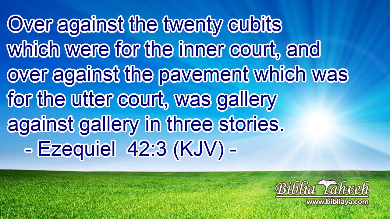 Over against the twenty cubits which were for the inner court, and over against the pavement which was for the utter court, was gallery against gallery in three stories.