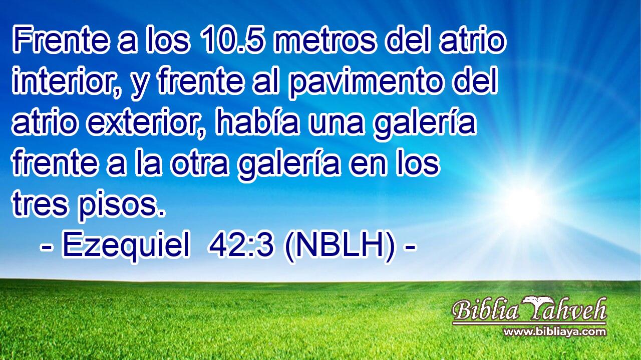  Frente a los 10.5 metros del atrio interior, y frente al pavimento del atrio exterior, había una galería frente a la otra galería en los tres pisos. 