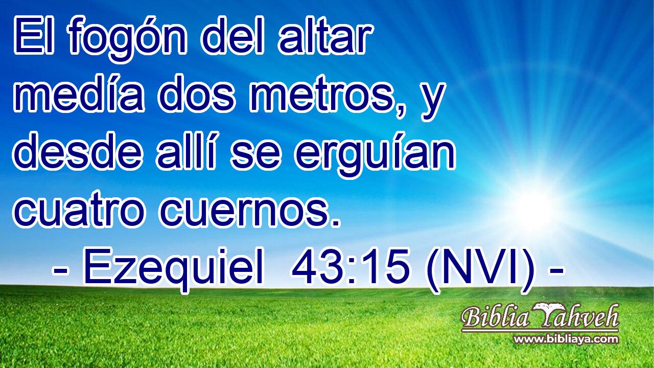  El fogón del altar medía dos metros, y desde allí se erguían cuatro cuernos. 