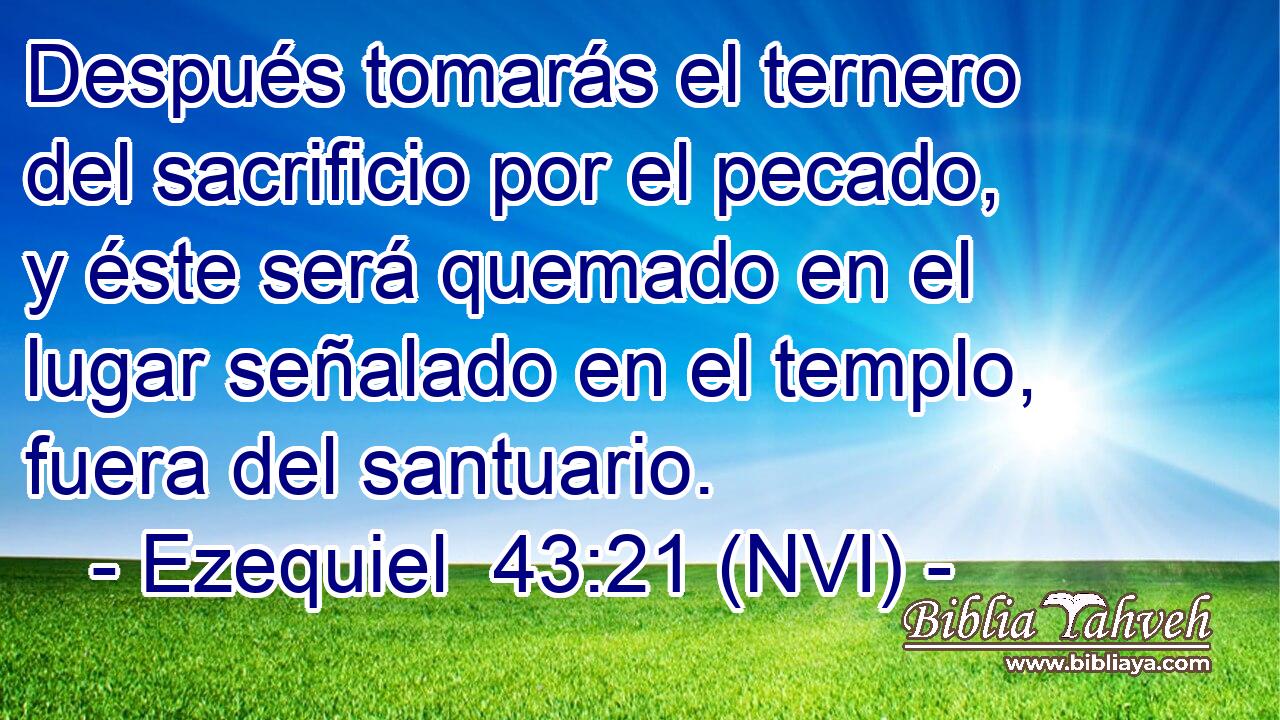  Después tomarás el ternero del sacrificio por el pecado, y éste será quemado en el lugar señalado en el templo, fuera del santuario. 