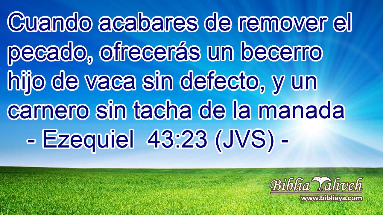Cuando acabares de remover el pecado, ofrecerás un becerro hijo de vaca sin defecto, y un carnero sin tacha de la manada
