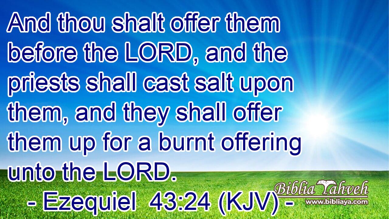 And thou shalt offer them before the LORD, and the priests shall cast salt upon them, and they shall offer them up for a burnt offering unto the LORD.