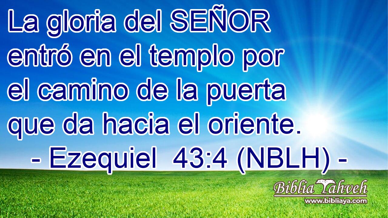  La gloria del SEÑOR entró en el templo por el camino de la puerta que da hacia el oriente. 