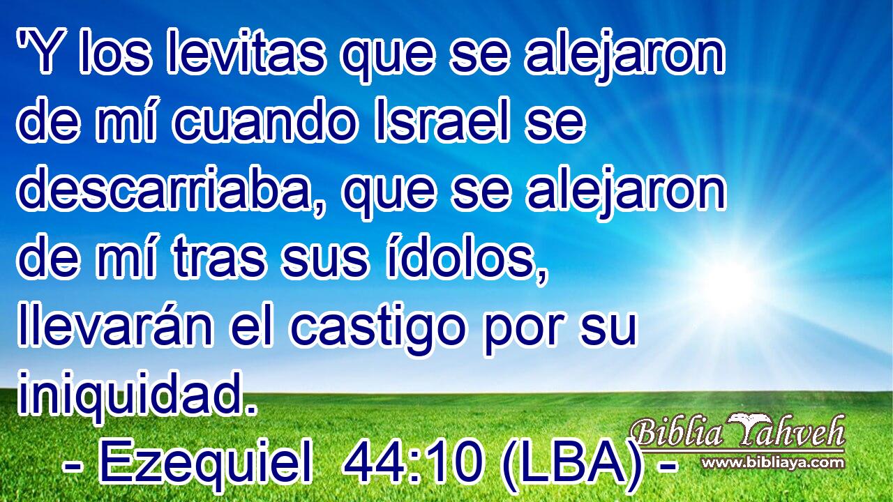 'Y los levitas que se alejaron de mí cuando Israel se descarriaba, que se alejaron de mí tras sus ídolos, llevarán el castigo por su iniquidad.