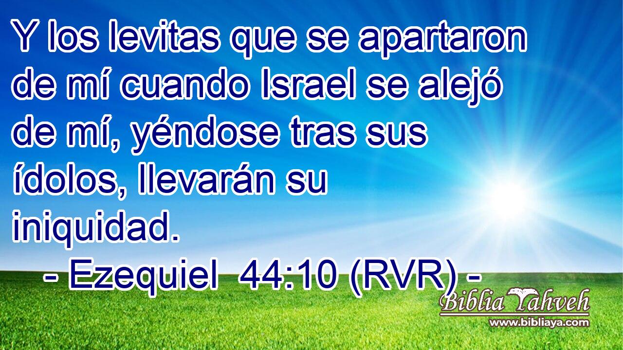 Y los levitas que se apartaron de mí cuando Israel se alejó de mí, yéndose tras sus ídolos, llevarán su iniquidad.