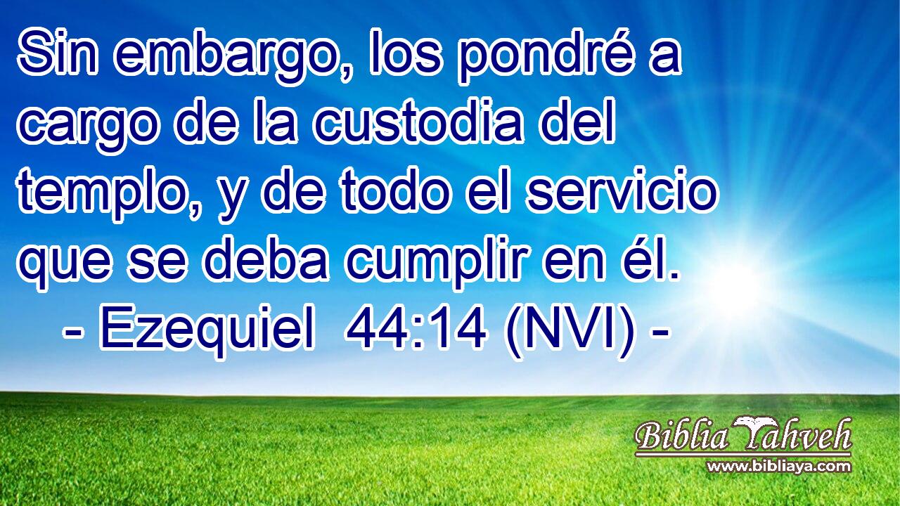  Sin embargo, los pondré a cargo de la custodia del templo, y de todo el servicio que se deba cumplir en él. 