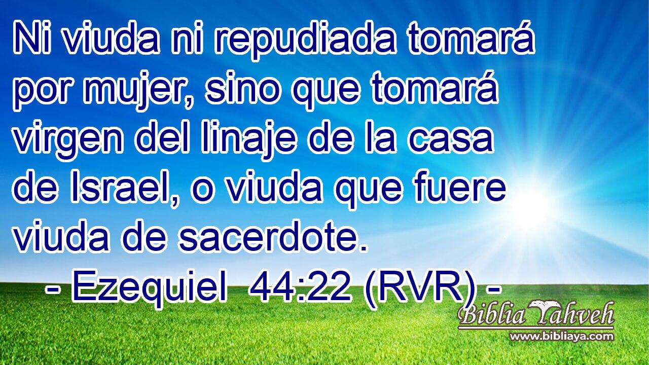 Ni viuda ni repudiada tomará por mujer, sino que tomará virgen del linaje de la casa de Israel, o viuda que fuere viuda de sacerdote.