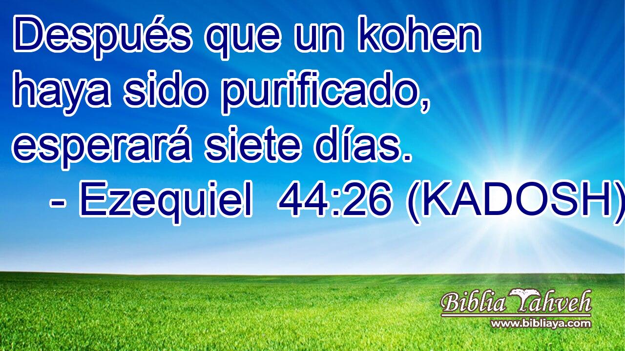  Después que un kohen haya sido purificado, esperará siete días. 