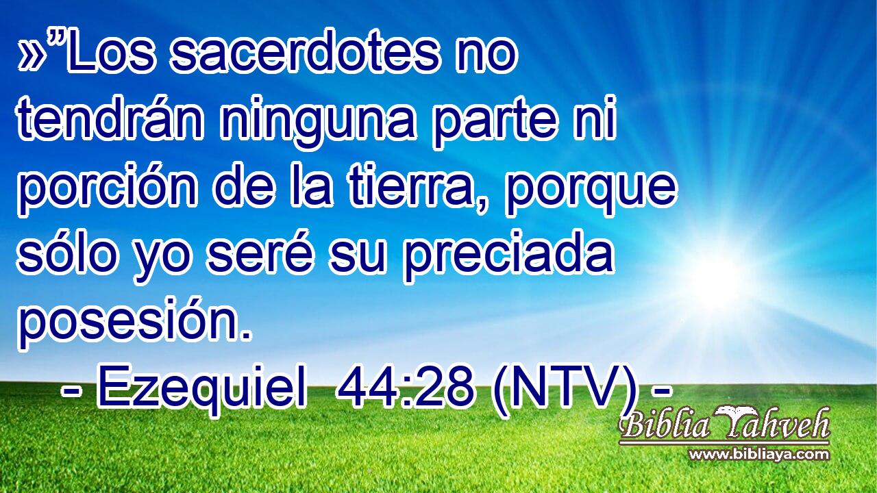 »”Los sacerdotes no tendrán ninguna parte ni porción de la tierra, porque sólo yo seré su preciada posesión.