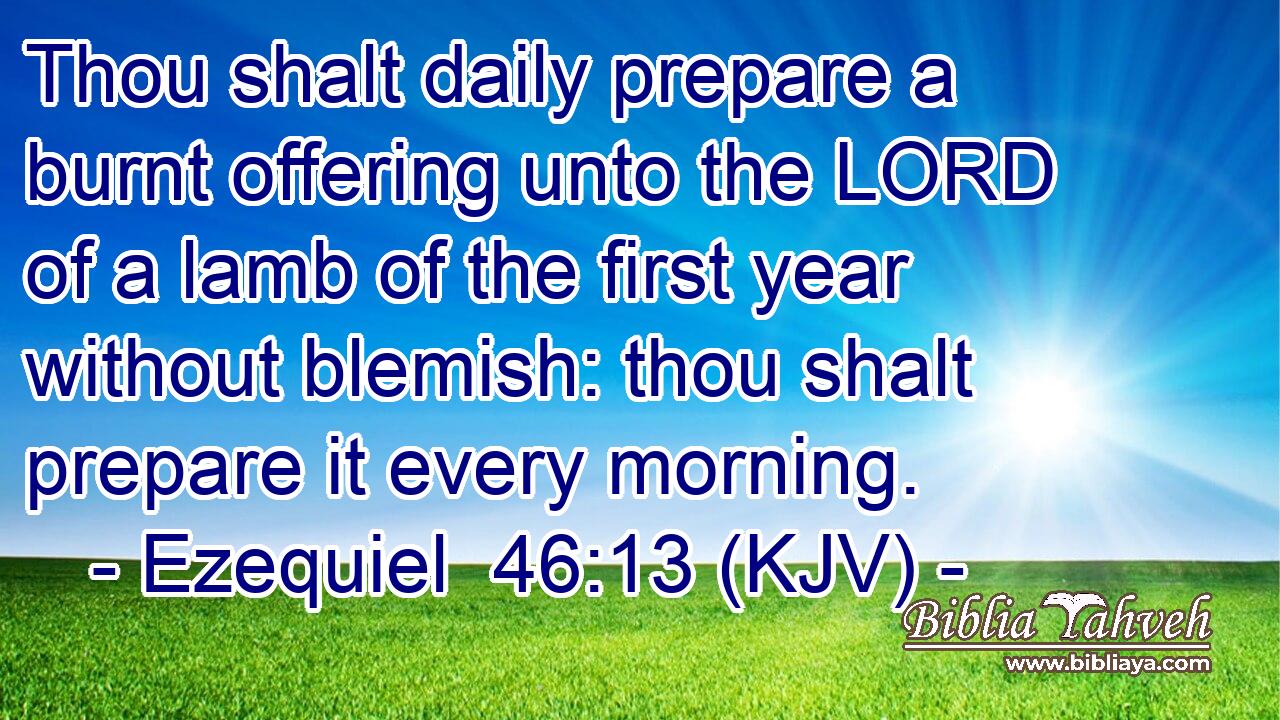 Thou shalt daily prepare a burnt offering unto the LORD of a lamb of the first year without blemish: thou shalt prepare it every morning.